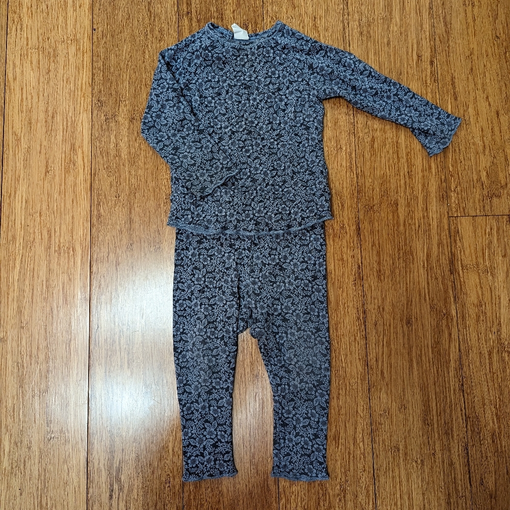 H&M organic blue floral set